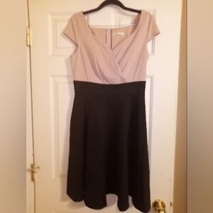 Balletcore Pink & Black Formal Fit & Flare Elegant Dress Size 10